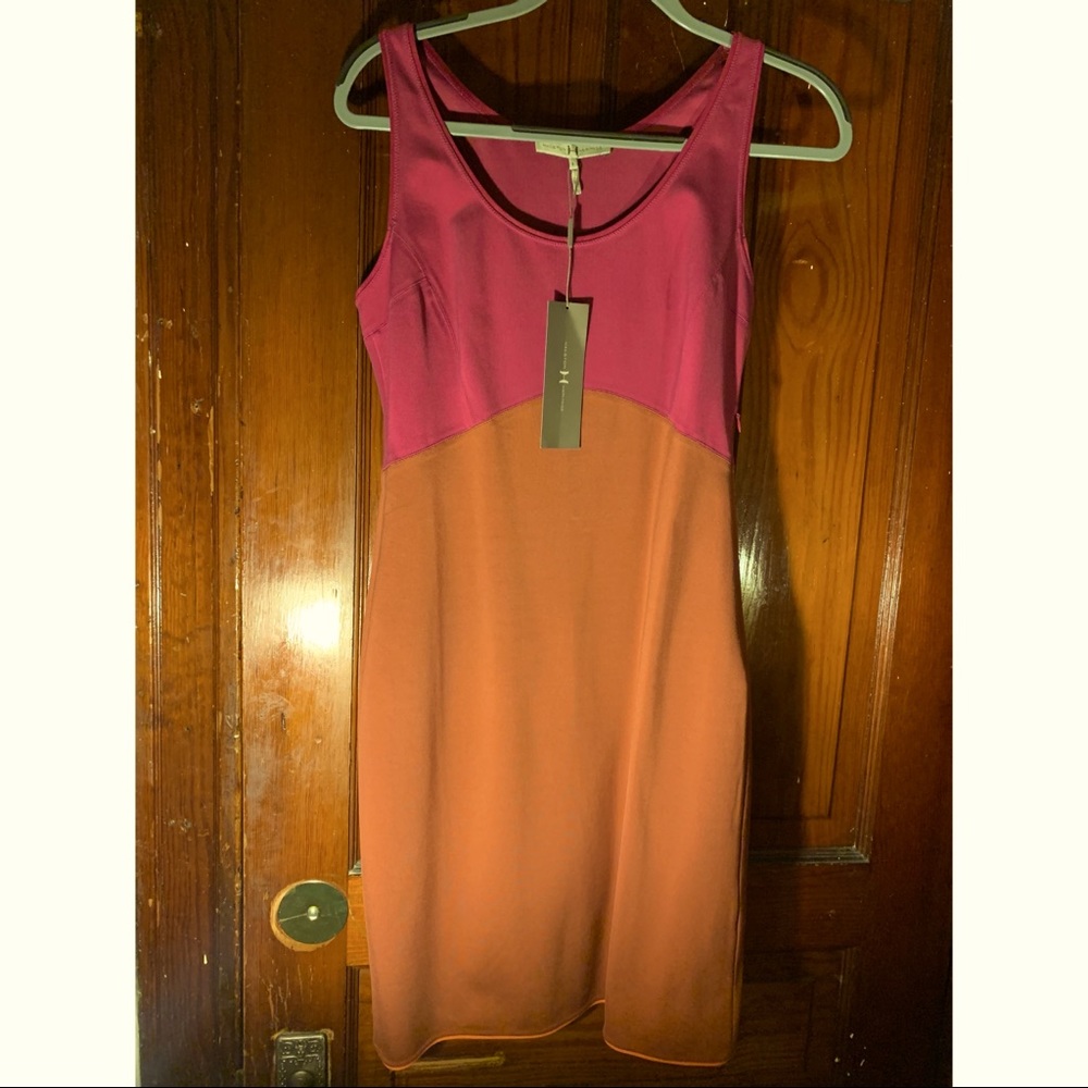 Halston Heritage dress magenta and spice